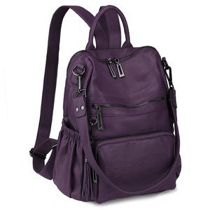 Travel Backpack Purse for Women Vegan Leather Ladies Fashion Tassel Shoulder🤍